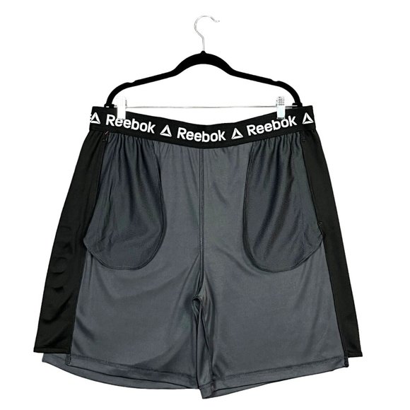 Reebok Mens Active Gym Shorts Size 3XL Black Gray Quick Dry Training Shorts - Picture 4 of 9